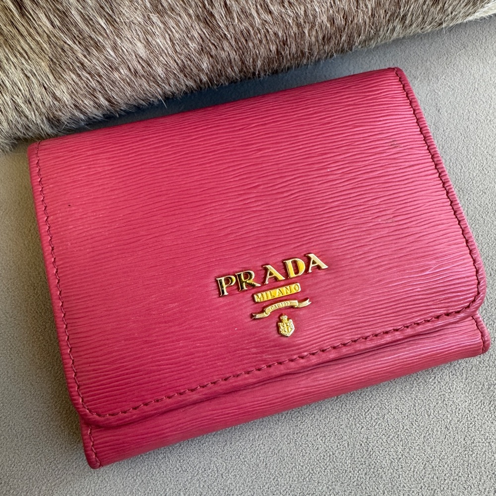 Prada Saffiano Leather Wallet Pink